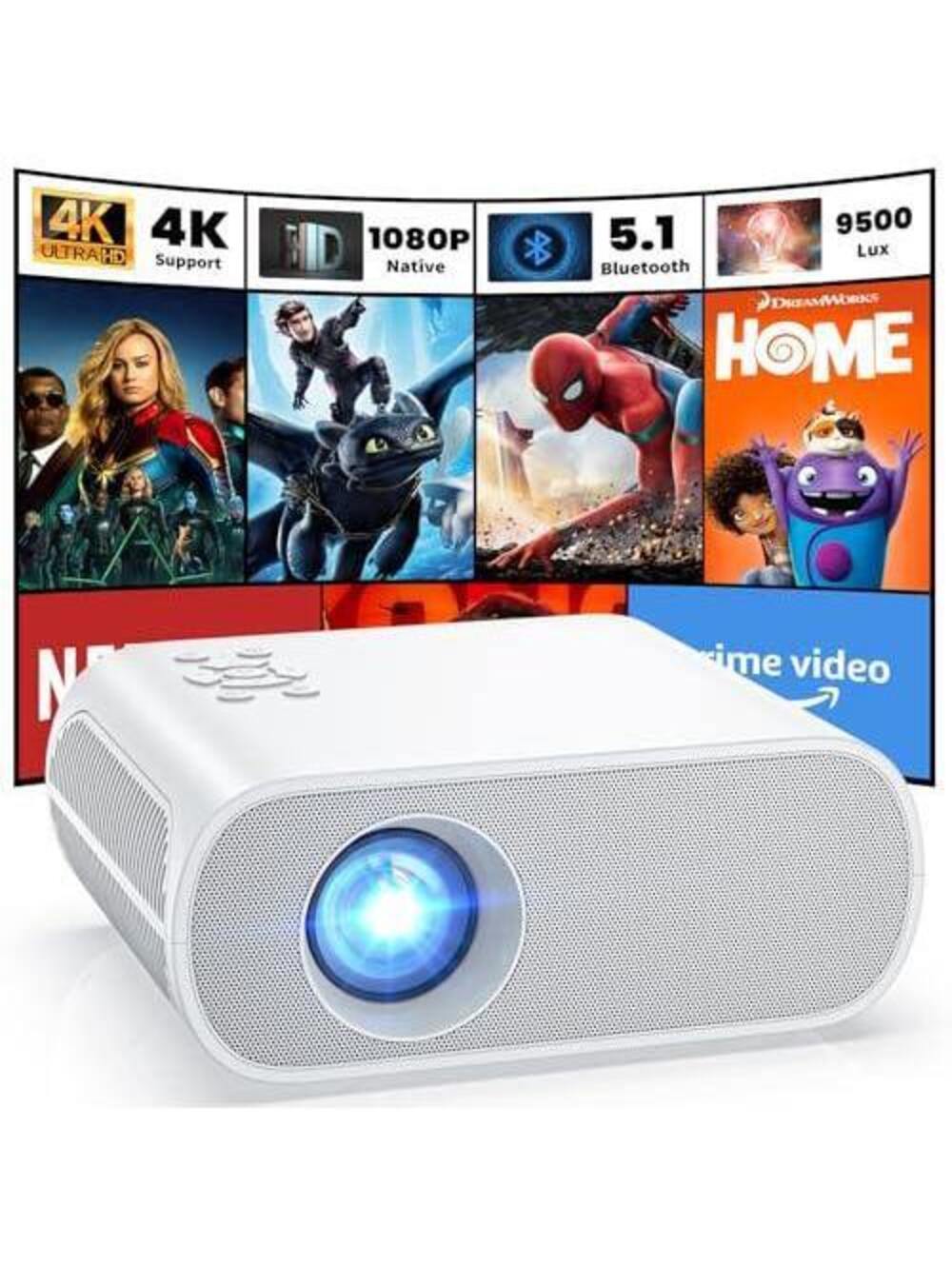Native 1080P Mini Bluetooth Portable Projector by HOMPOW